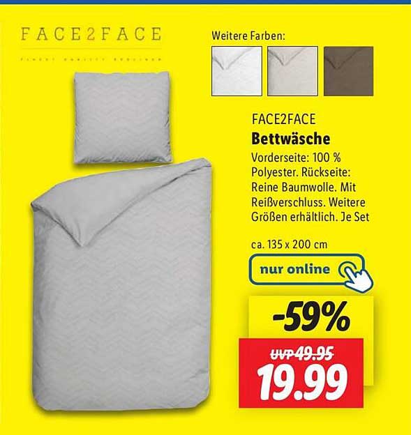FACE2FACE Bettwäsche Set 135 x 200 cm