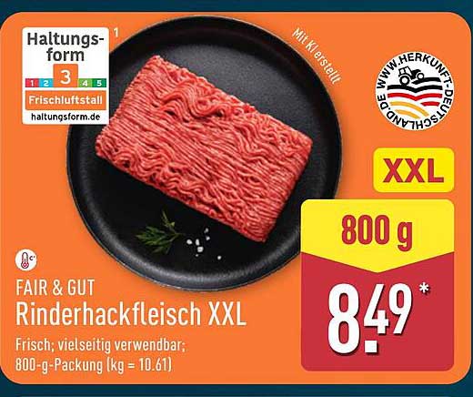 FAIR & GUT Rinderhackfleisch XXL 800 g
