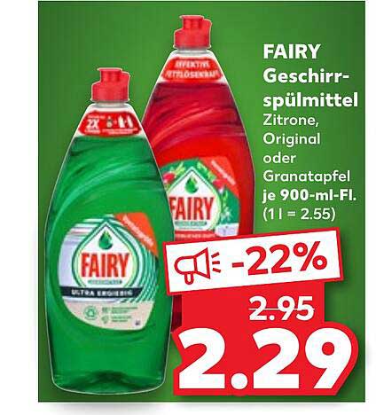 FAIRY Geschirrspülmittel, Zitrone, Original oder Granatapfel je 900-ml-Fl.