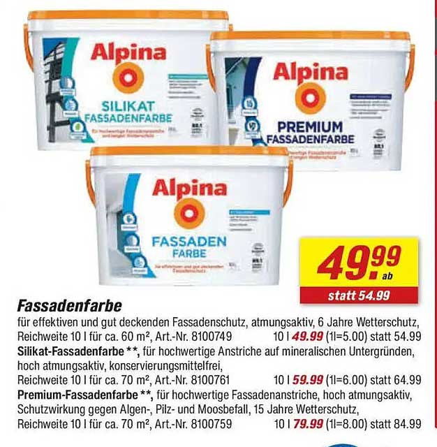 Fassadenfarbe von Alpina - Ab 49,99 statt 54,99