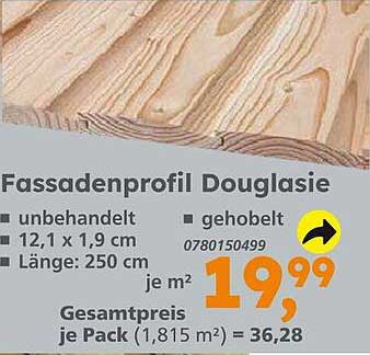 Fassadenprofil Douglasië - unbehobelt und vielseitig einsetzbar