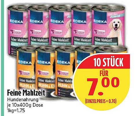 Feine Mahlzeit Hundenahrung 10x400g Dose