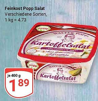 Feinkost Popp Salat - Verschiedene Sorten, 400 g