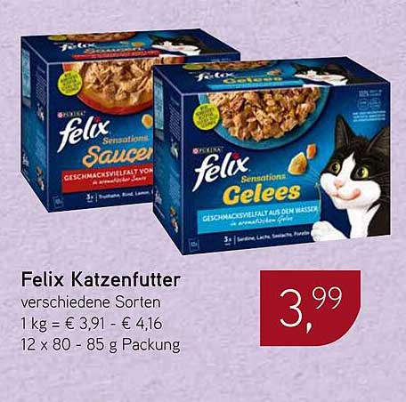Felix Katzenfutter verschiedene Sorten