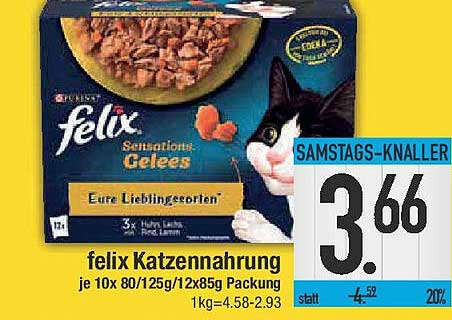 felix Katzennahrung je 10x 80/125g/12x85g Packung