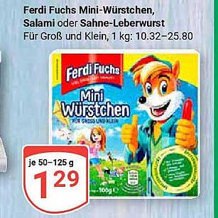 Ferdi Fuchs Mini-Würstchen, Salami oder Sahne-Leberwurst