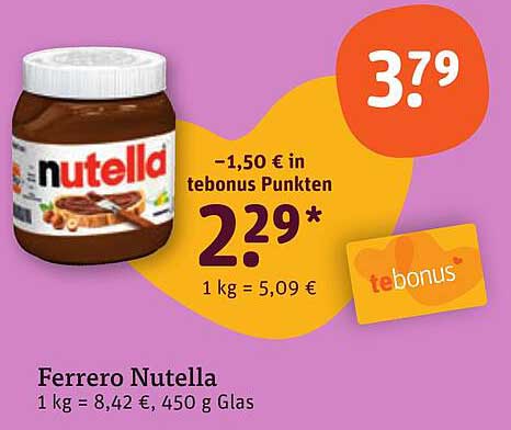 Ferrero Nutella 450 g - Jetzt nur 2,29 €*