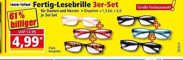 Fertig-Lese brille 3er-Set für Damen und Herren