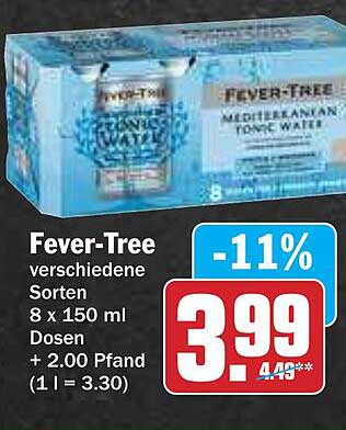 Fever-Tree verschiedene Sorten 8 x 150 ml Dosen