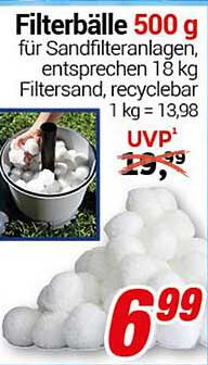 Filterbälle 500 g für Sandfilteranlagen, entsprechen 18 kg Filtersand, recyclebar