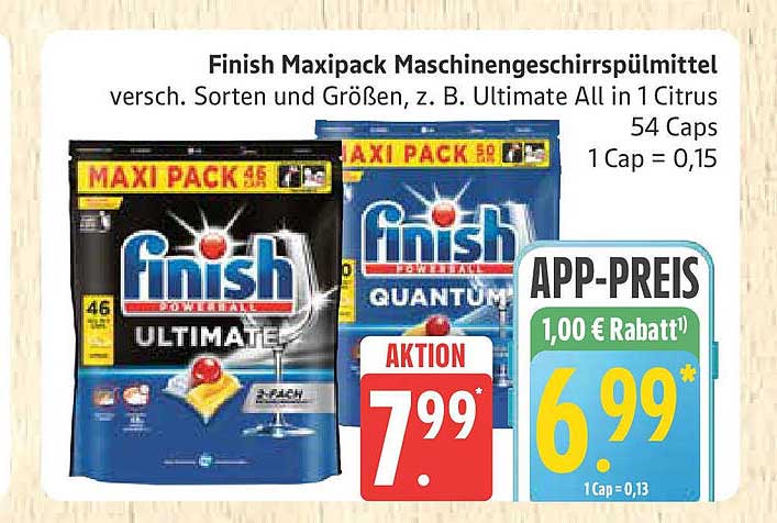 Finish Maxipack Maschinen Geschirrspülmittel, verschiedene Sorten und Größen