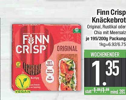 Finn Crisp Knäckebrot - Original, Rustikal oder Chia mit Meersalz