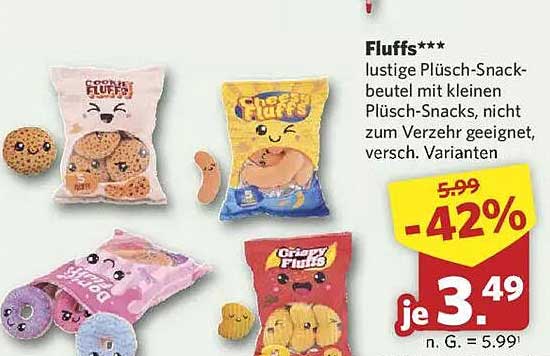 Fluffs*** - lustige Plüsch-Snack-Beutel mit kleinen Plüsch-Snacks