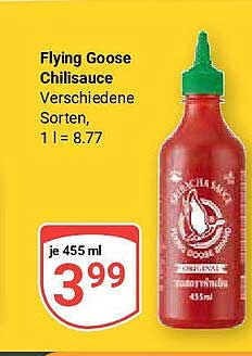 Flying Goose Chilisauce - verschiedene Sorten, 455 ml für nur 3,99 €