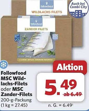 Followfood MSC Wildlachs-Filets oder MSC Zander-Filets 200-g-Packung