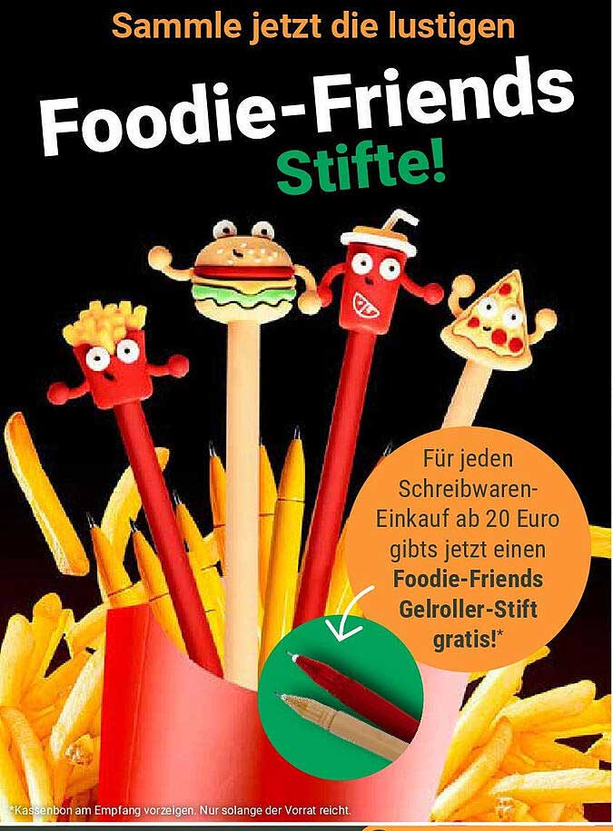 Foodie-Friends Gelroller-Stift gratis beim Schreibwaren-Einkauf
