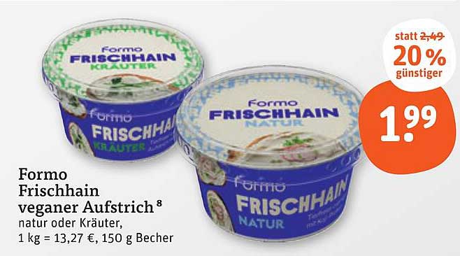 Formo Frischhain veganer Aufstrich 150 g