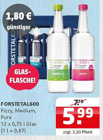 FORSTETAL600 Fizzy, Medium, Pure 12 x 0,75 l Glas