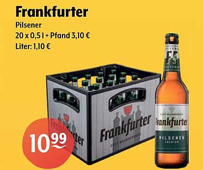Frankfurter Pilsener 20 x 0,5l + Pfand 3,10 €