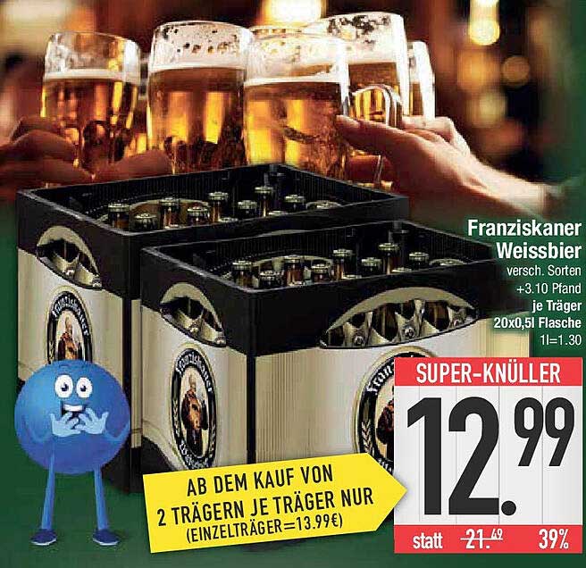 Franziskaner Weissbier - Vorzugspreis für gesellige Augenblicke