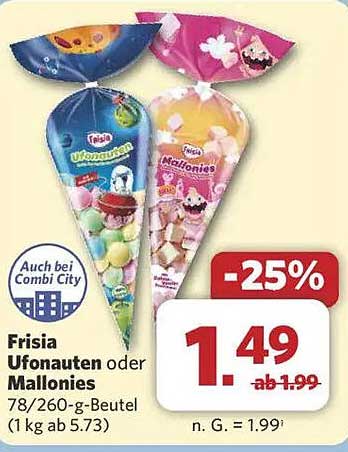 Frisia Ufonauten oder Mallonies 78/260-g-Beutel (1 kg ab 5.73)