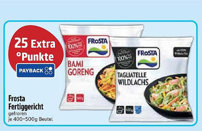 Frosta Fertiggericht 400-500g Beutel - Bami Goreng oder Tagiatelle Wildlachs