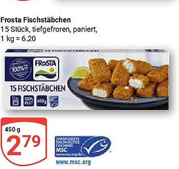 Frosta Fischstäbchen 15 Stück, tiefgefroren