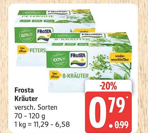 Frosta Kräuter - verschiedene Sorten 70 - 120 g