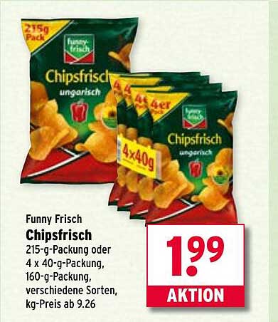 Funny Frisch Chipsfrisch Ungarisch 215-g-Packung oder 4 x 40-g-Packung