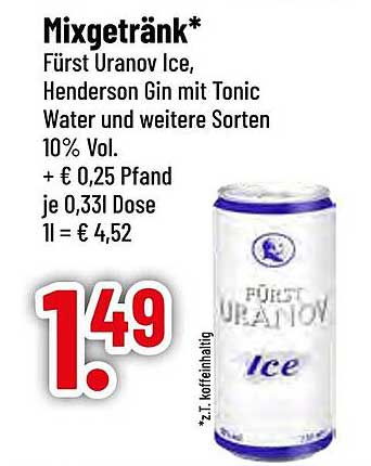 Fürst Uranov Ice - Mixgetränk 10% Vol.