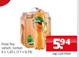 Fuze Tea versch. Sorten 6 x 1,25 l