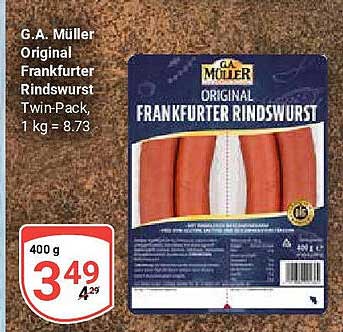 G.A. Müller Original Frankfurter Rindswurst Twin-Pack