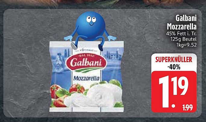 Galbani Mozzarella 45% Fett i. Tr. 125g Beutel