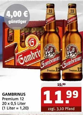 GAMBRINUS Premium 12 20 x 0,5 Liter