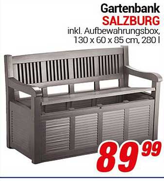 Gartenbank SALZBURG inkl. Aufbewahrungsbox, 130 x 60 x 85 cm, 280 l