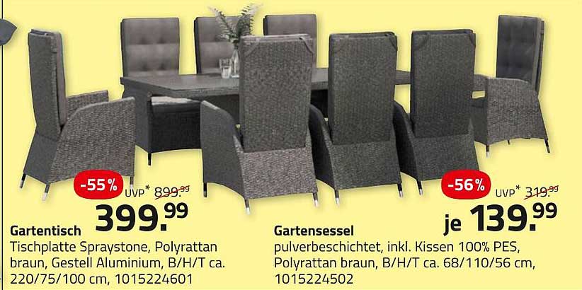 Gartentisch Spraystone und Gartensessel - das perfekte Set für deinen Garten