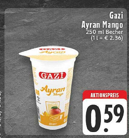 Gazi Ayran Mango 250 ml Becher
