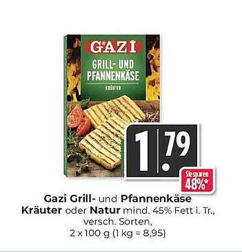 Gazi Grill- und Pfannenkäse Kräuter oder Natur