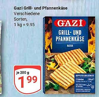 Gazi Grill- und Pfannenkäse, verschiedene Sorten, je 200 g für 1,99 €