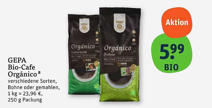 GEPA Bio-Cafe Orgánico 250 g - Aktion