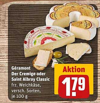 Géramont Der Cremige oder Saint Albray Classic frz. Weichkäse, versch. Sorten, je 100 g