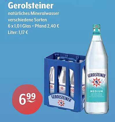 Gerolsteiner natürliches Mineralwasser verschiedene Sorten
