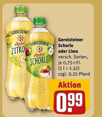 Gerolsteiner Schorle oder Limo verschieden Sorten, je 0,75-l-Fl.