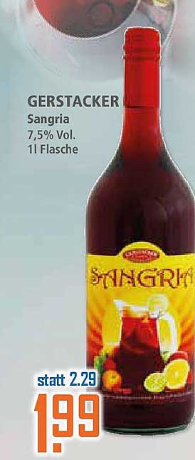 GERSTACKER Sangria 7,5% Vol. 1l Flasche