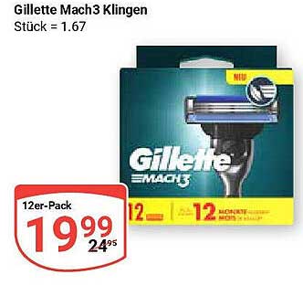 Gillette Mach3 Klingen 12er-Pack