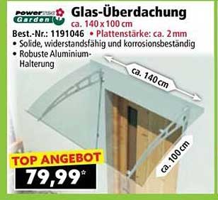 Glas-Überdachung ca. 140 x 100 cm