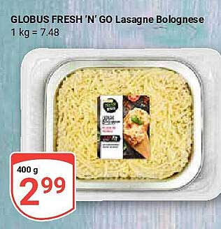 GLOBUS FRESH 'N' GO Lasagne Bolognese