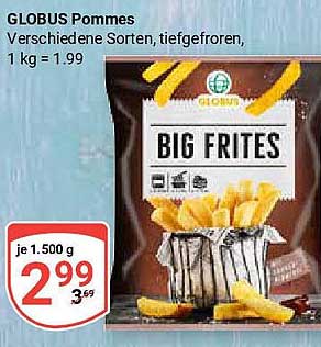 GLOBUS Pommes Big Frites, 1,5 kg