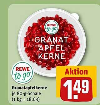 Granatäpfelkerne je 80-g-Schale (1 kg = 18,63)