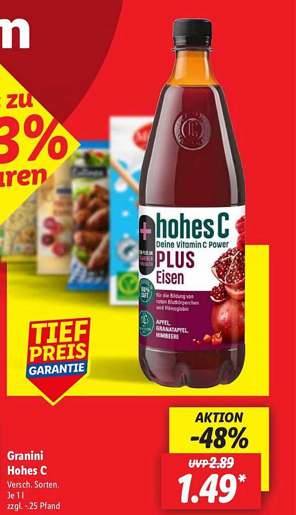 Granini Hohes C Plus Eisen – Aktion bei Lidl